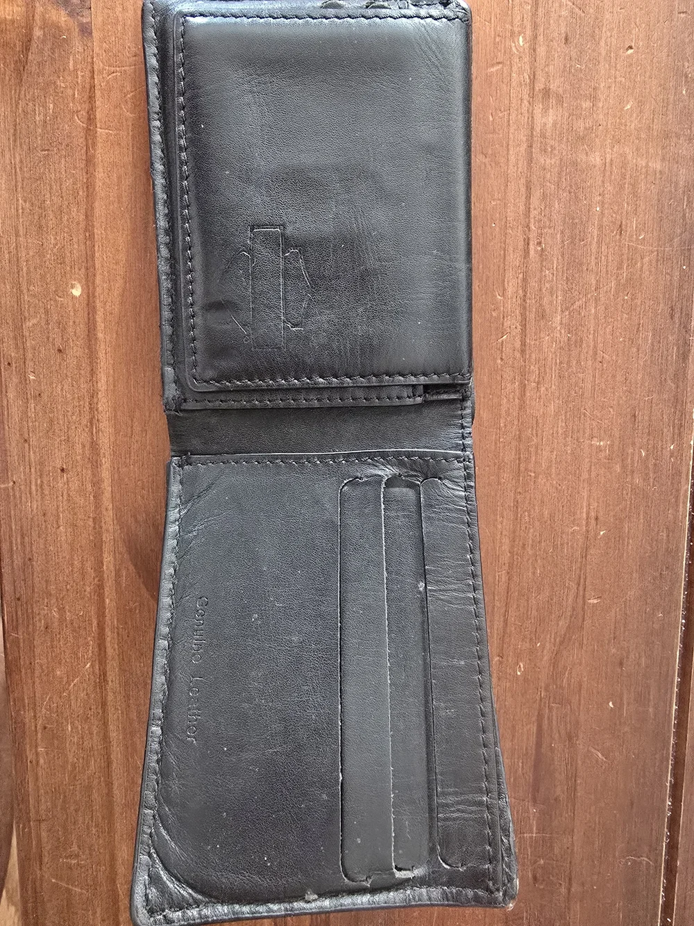 Harley-Davidson Black Leather Money Clip Wallet with Silver Skull